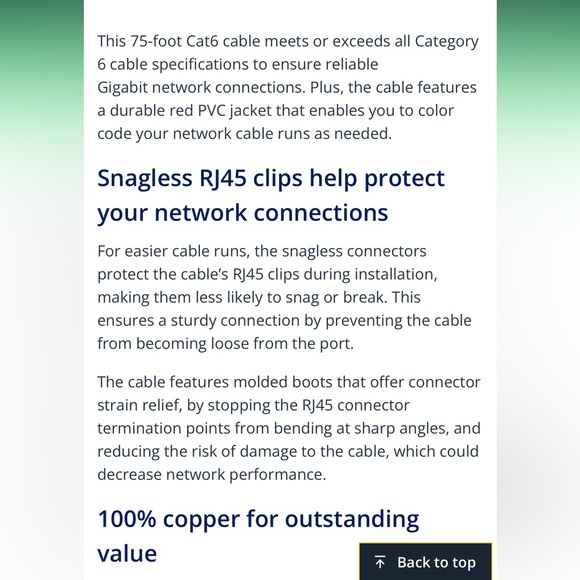 Startech 75ft CAT6 Ethernet Cable N6PATCH75RD new - Picture 5 of 6